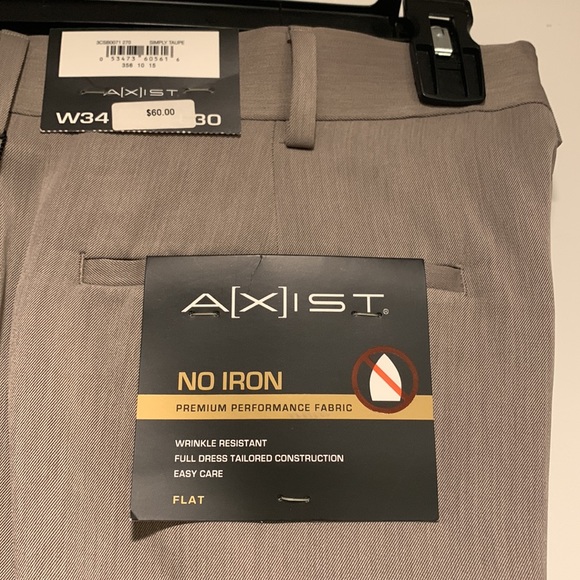 Mens Axist No Iron Flat Front Pants size 34/30 - Picture 2 of 4